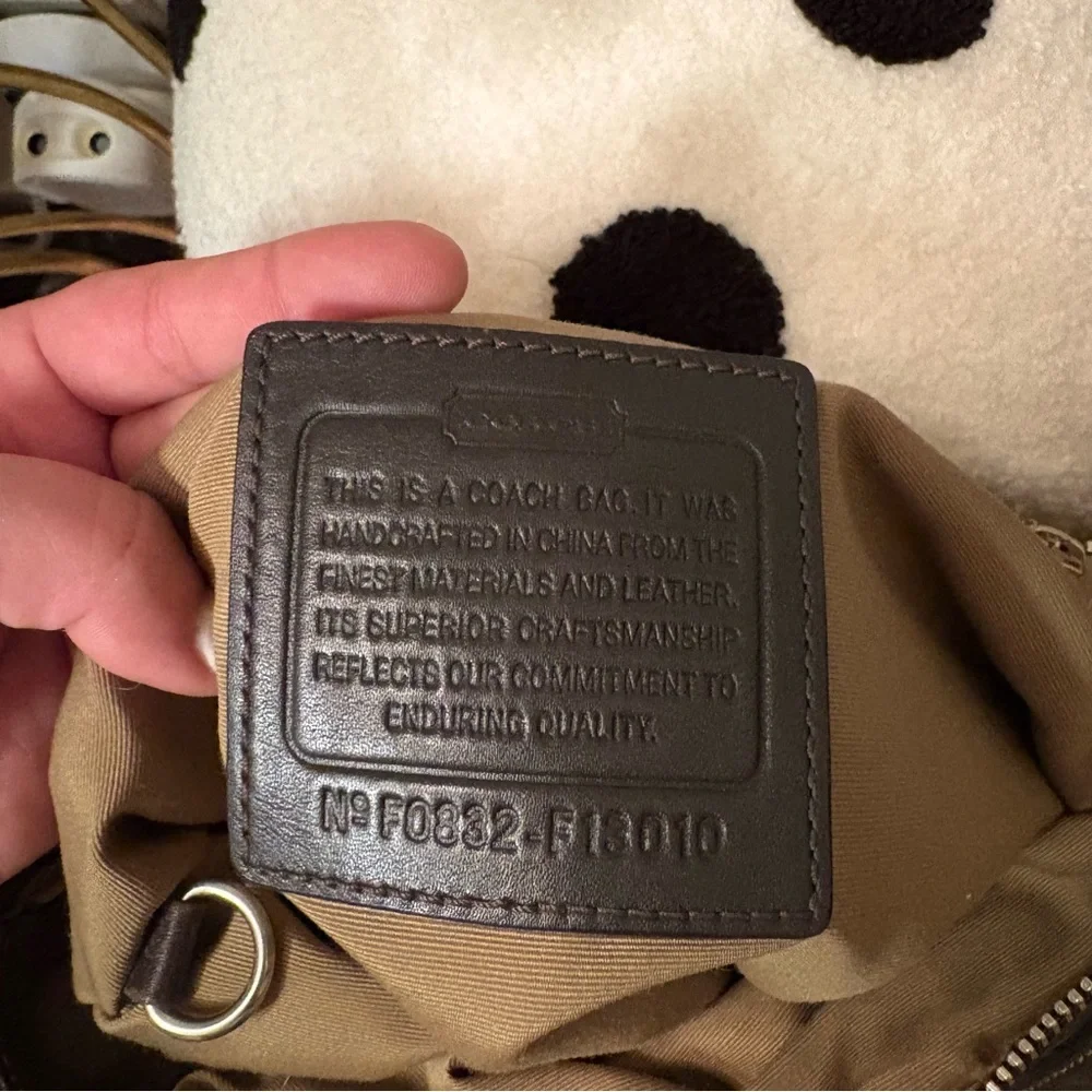 Coach Signature Jacquard Crossbody in Brown & Chocolate Leather